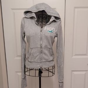 Hollister Light Gray Women's Zip-Up Hoodie